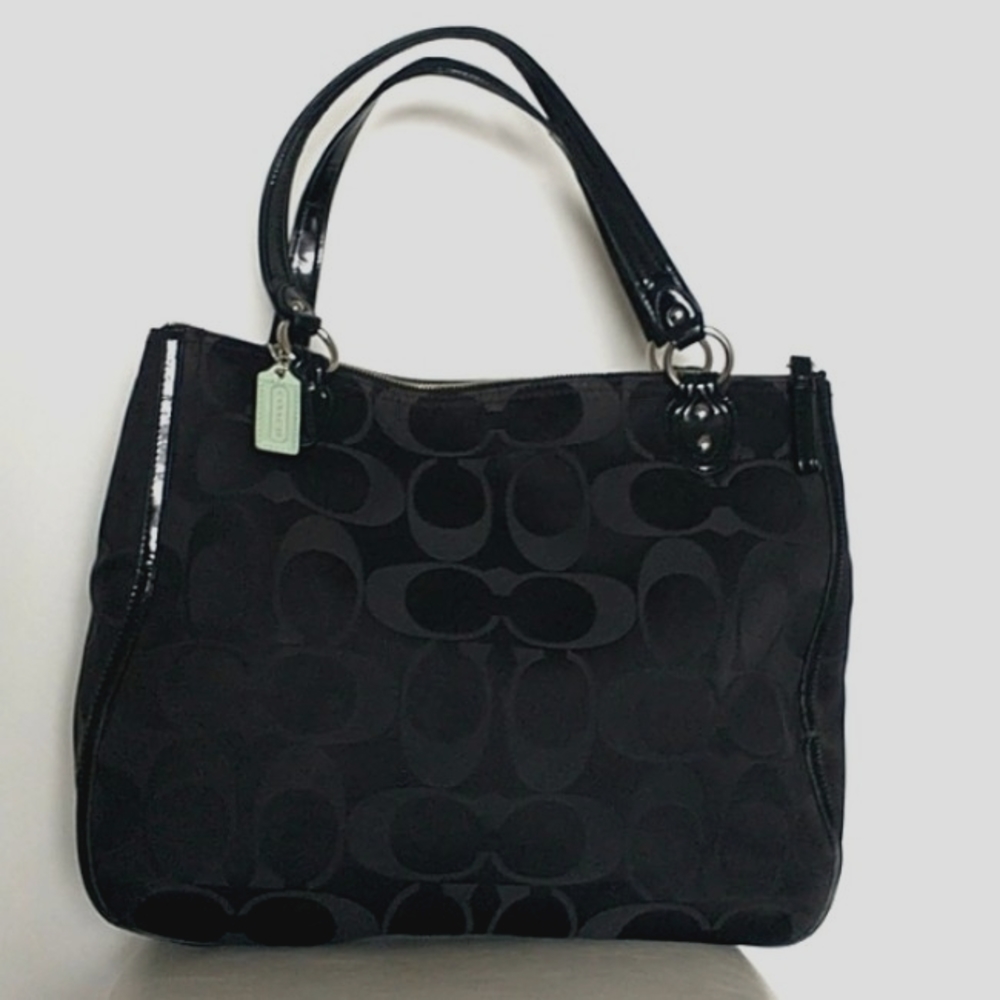 Coach Black Canvas Tote Handbag - Picture 4 of 15